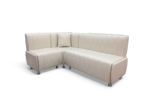 Кухонный уголок К011 с ящиками светлый кожзам отстрочка ромб дерево