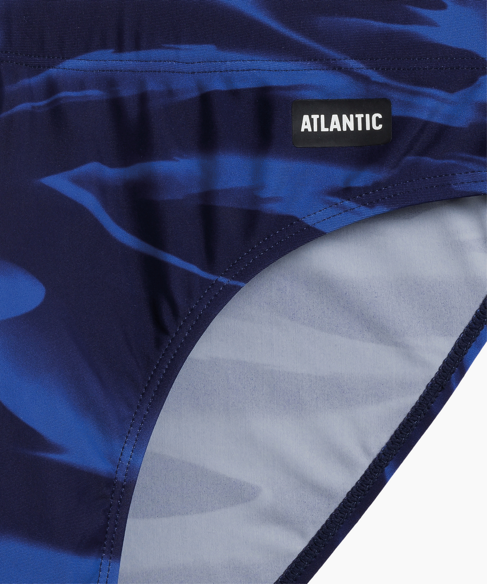 Плавки мужские спорт Atlantic, 1 шт. в уп., полиамид, голубые + темно-синие, KMT-337