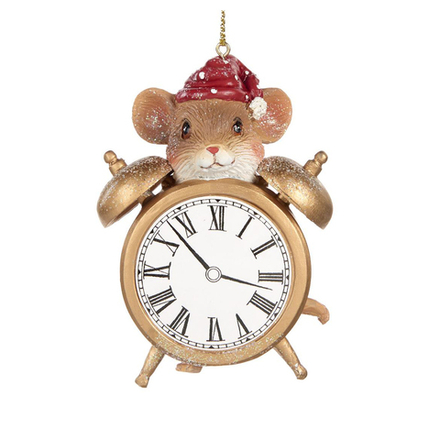 Декоративая фигурка "Мышка с часами"