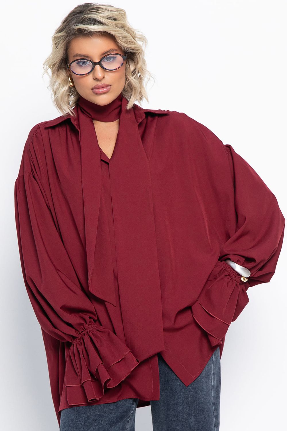 Блуза Присцилла (бордовая) Б14949-5М LT Collection