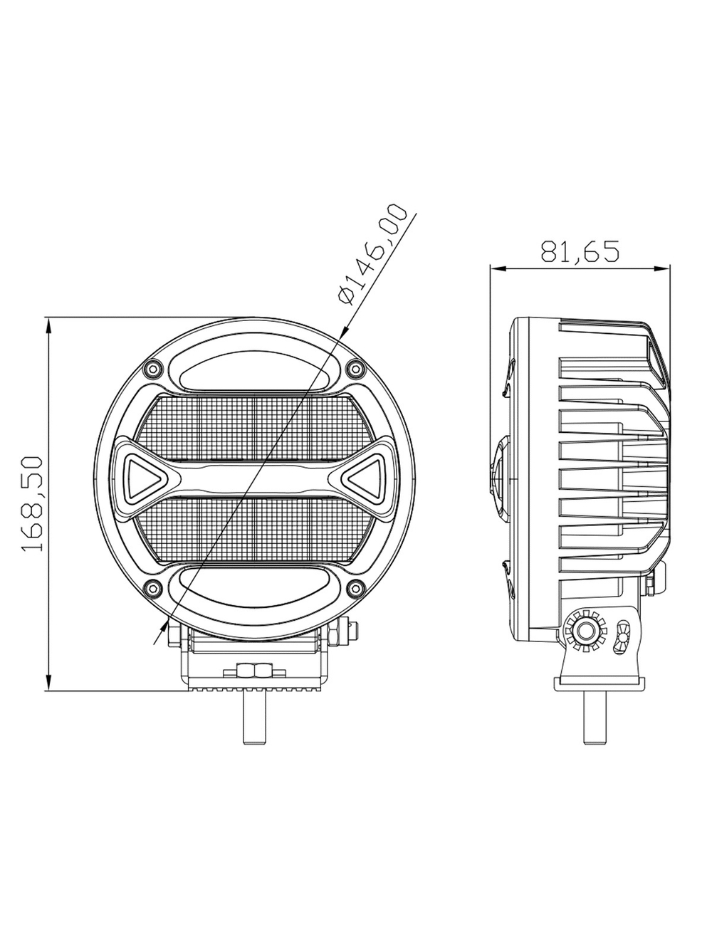 Светодиодная фара водительского света РИФ 146 мм 40W LED