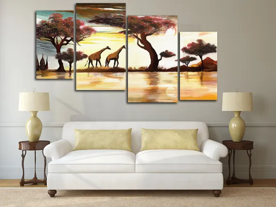 Модульная картина"Два жирафа"