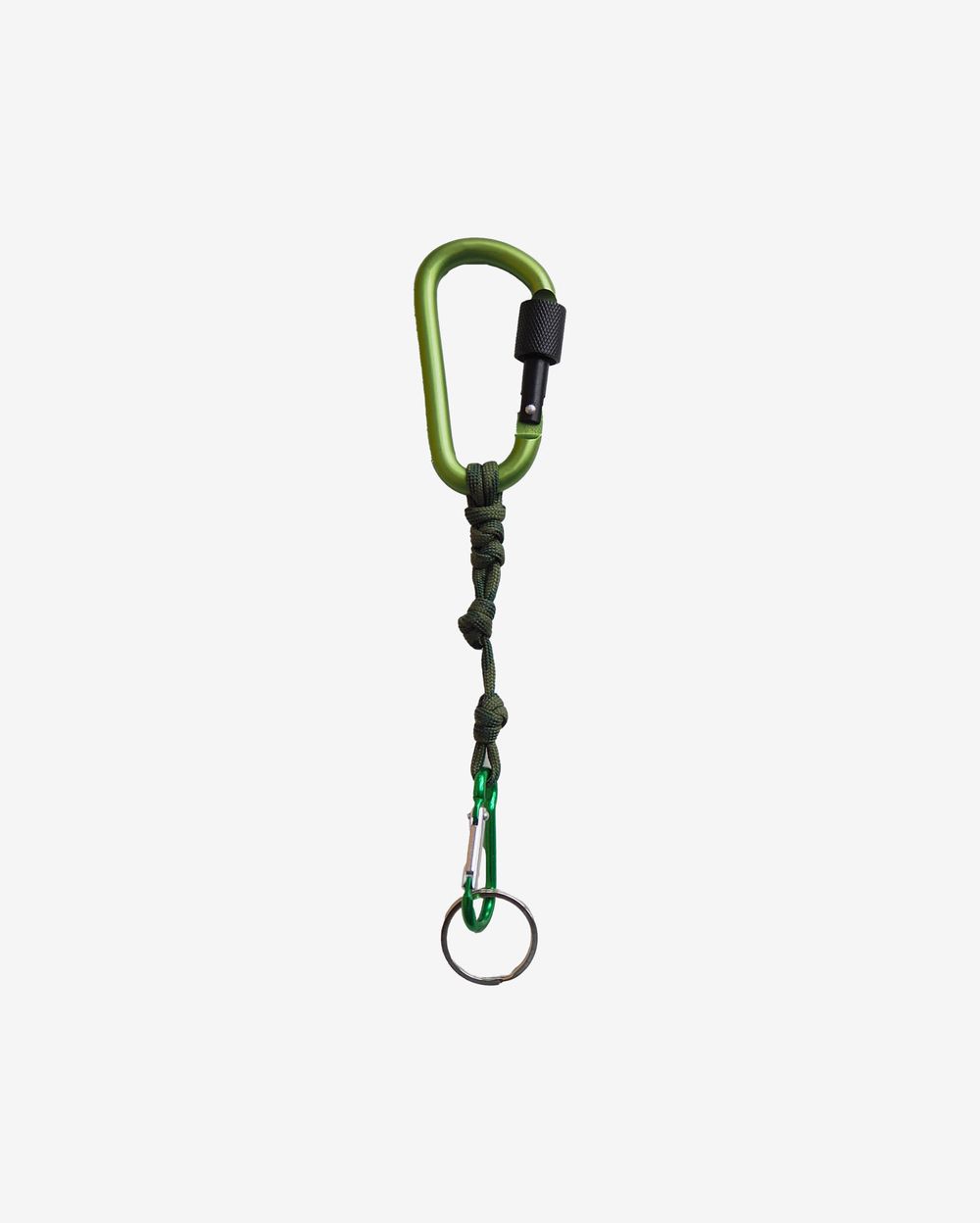 Брелок Ack Items Два карабина зеленый (green forest шнурок)