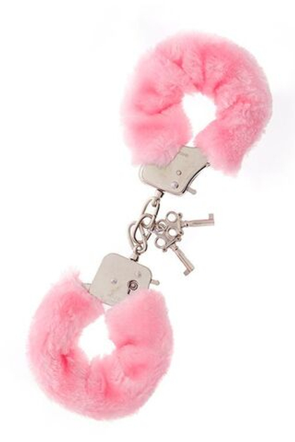 Металлические наручники с розовой меховой опушкой Metal Handcuffs With Plush