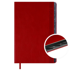 Еженедельник датированный 2026 ESCALADA, А5, 80 л., арт. 70335/ 15 БУЙВОЛ КРАСНЫЙ (кожзам: 149x211 мм, мягкий переплёт, материал обложки: искусственная кожа "Буйвол"; декор: блинтовое тиснение; способ крепления блока: ниткошвейный; вн. блок: 80 л., к