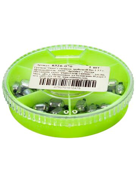 Грузила ОВАЛ 6 секций с трубочкой 1,0-3,5г 070 набор