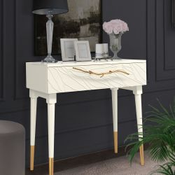 Консоль Арт Колор leaves Стайл Голд Кремовый белый