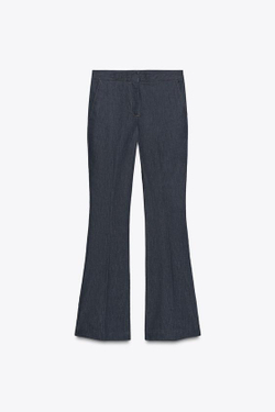 ZARA БРЮКИ С КОНТРАСТНОЙ СТРОЧКОЙ, ИНДИГО