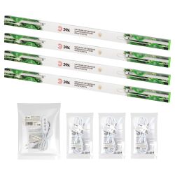 Комплект из 4-х линейных фитоламп ЭРА GREEN LINE FITO-4х10W-LINE-Rb+timer 9/12/15 H 2-pin красно-синий спектр 40 Вт