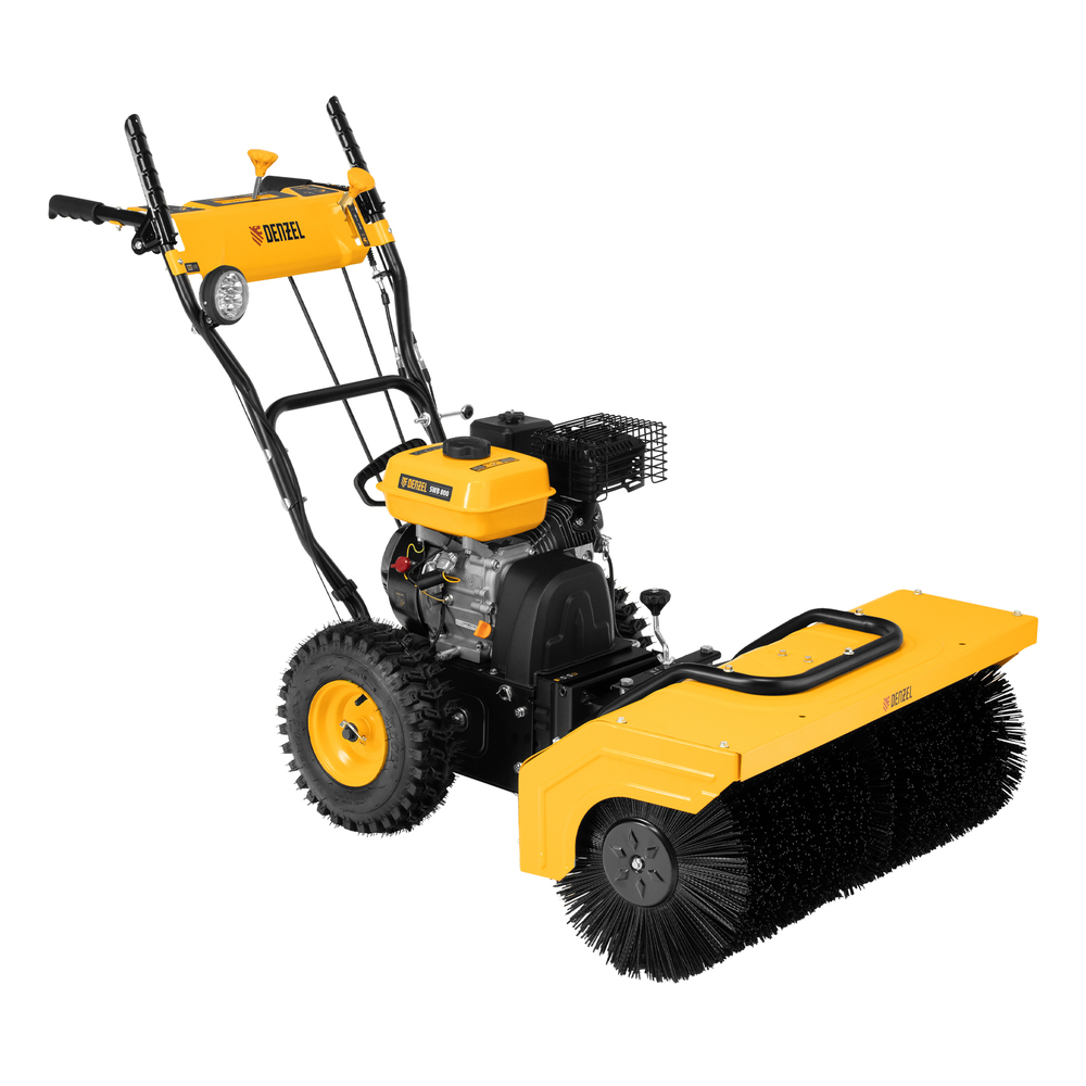 Гибридная снегоуборочная машина с функц. подметания SWB-800, 212 сс, руч. старт, 2 насадки// Denzel