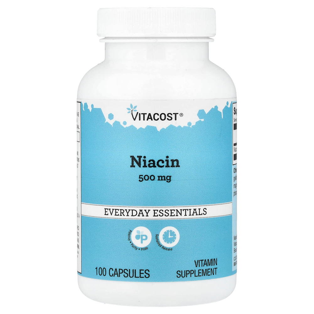Vitacost, Niacin, 500 mg, 100 Capsules