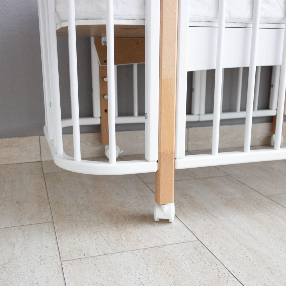 Кроватка-трансформер 4 в 1 "МеrryHappy Caramel" (МерриХэппи Карамель) 120*60 см, белый + бук