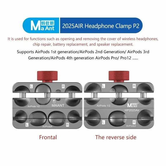 MaAnt MaAnt P1 вращающийся ремонт наушников, открытая крышка, приспособление для Air Pods 1, 2, 3, 4, замена гарнитуры, отдельный держатель, инструменты