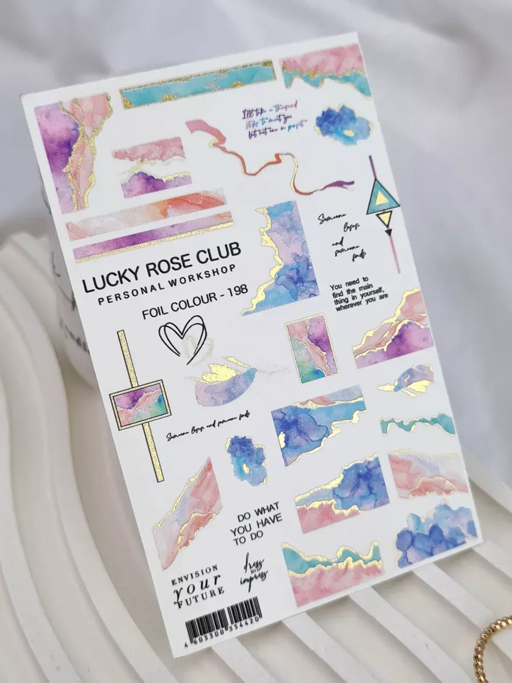 Lucky Rose Слайдеры наклейки для ногтей Foil 198