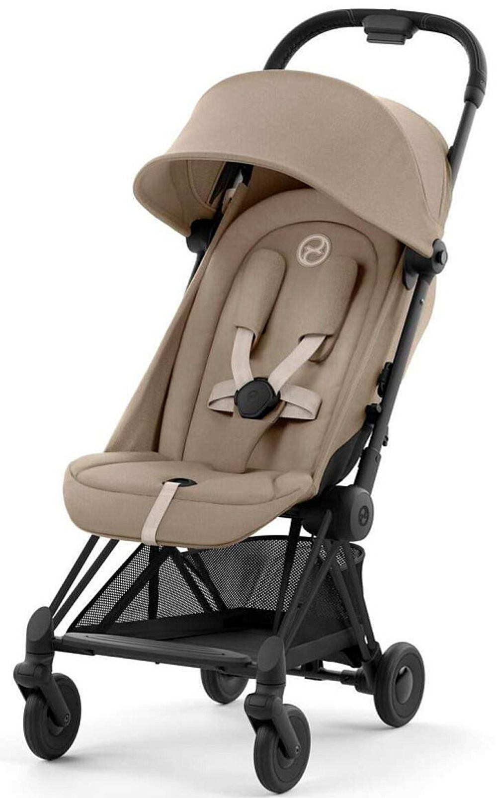 Коляска Cybex Coya Matt Black Frame Cloud G i-Size Lava Grey 2 в 1 Cozy Beige с дождевиком и бампером