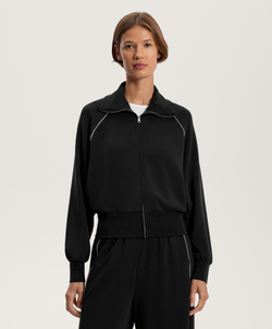 Oysho Толстовка с высоким воротником, черный