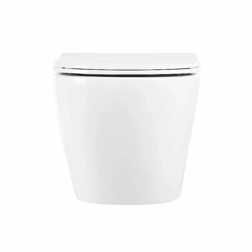 Унитаз подвесной BelBagno UNO BB3105CHR безободковый, с крышкой микролифт, с инсталляцией и белой кнопкой