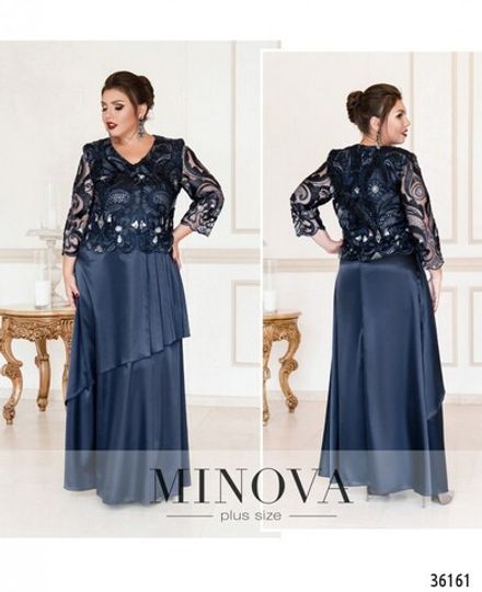 Платье 390-1-синий Minova Фото 1