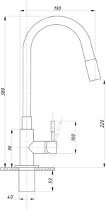 СМЕСИТЕЛЬ КУХОННЫЙ AVINA С ВЫСОКИМ ИЗЛИВОМ SM-304-4BL ЧЕРНЫЙ