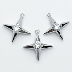 Подвеска Звезда, родиевое покрытие, фианит, размер 16*14 мм, цена за 1 шт