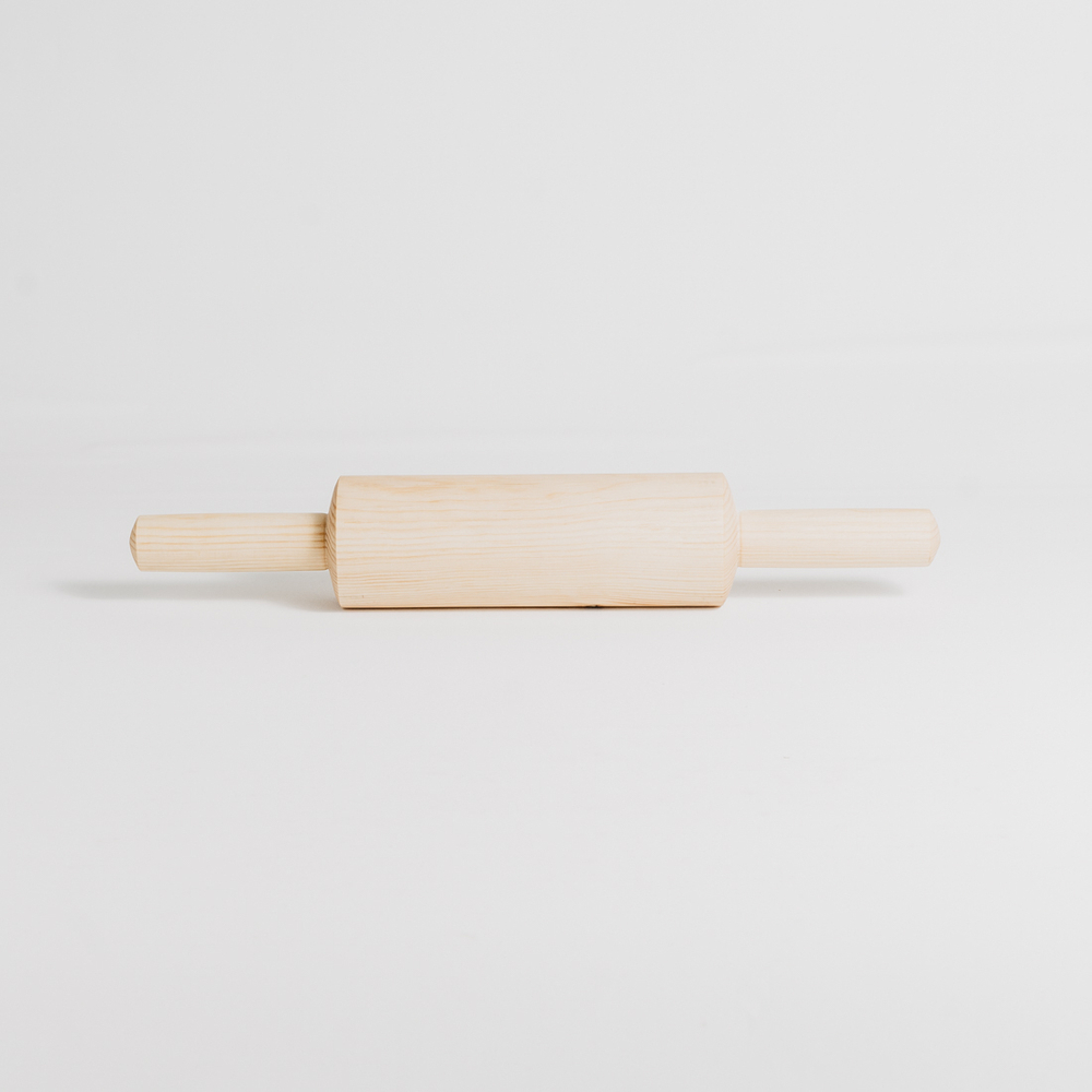 Деревянная скалка для раскатывания теста из сибирского кедра 40х6,5 см. RP5