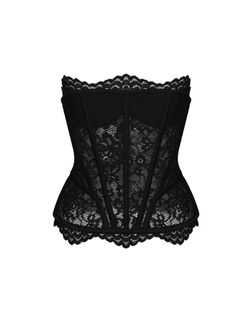 Удлиненный корсетный топ из кружева