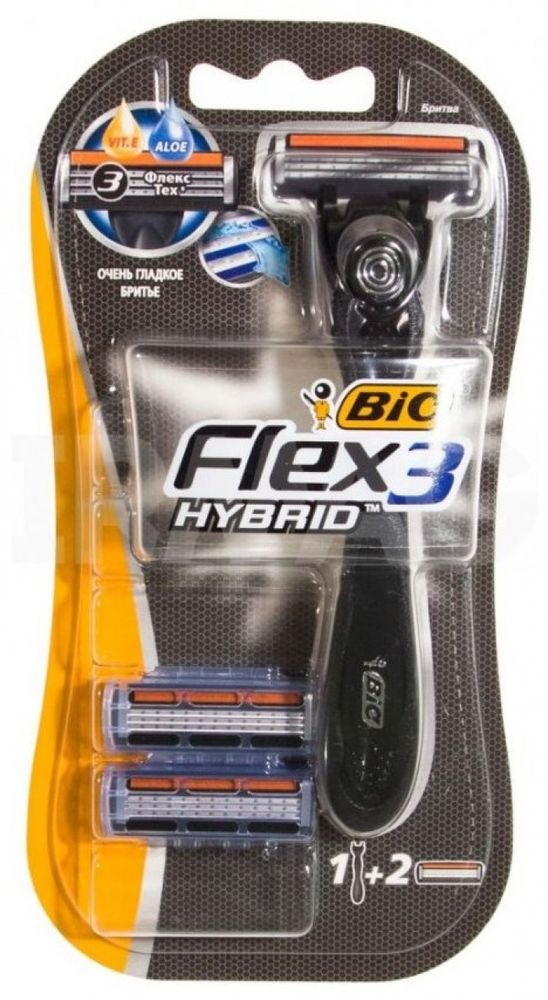 Bic станок для бритья Bic Flex-3 Hybrid +2 кассеты