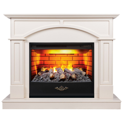 Электрокамин RealFlame Jacomo 25,5 WT крем с очагом 3D Firestar 25,5
