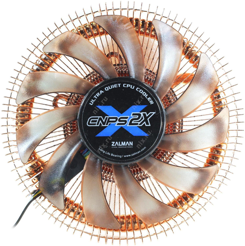 Кулер для проц ZALMAN CNPS2X 4пин, 775/1155/AM2/AM3/FM1, 17.4-22.7дБ, 1500-2600 об/мин, Cu+Al+т.тр.