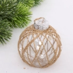 Новогодний шар «Лесное очарование» 8 см, Бежевый