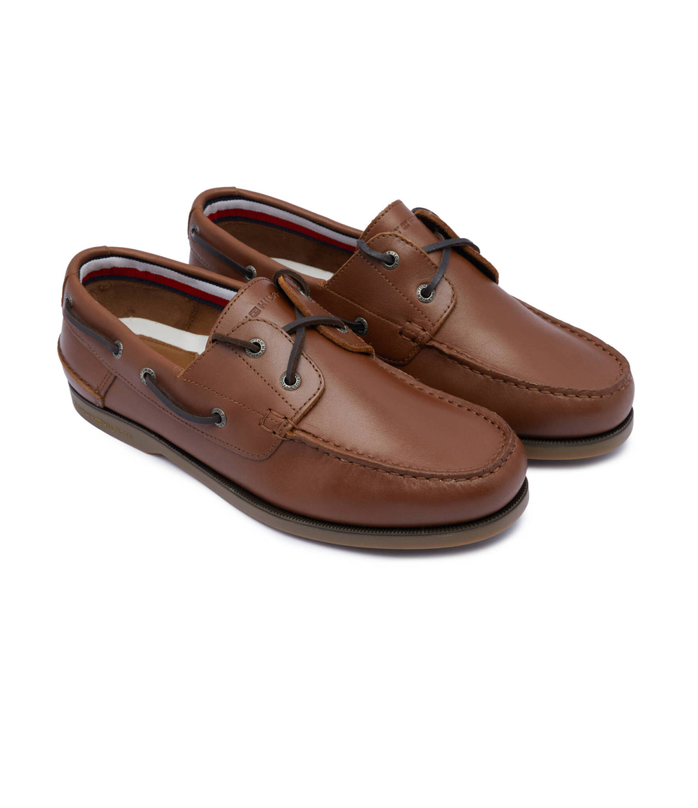 Кожаные мокасины th boat shoe core Tommy Hilfiger - коричневый(FM0FM04506)
