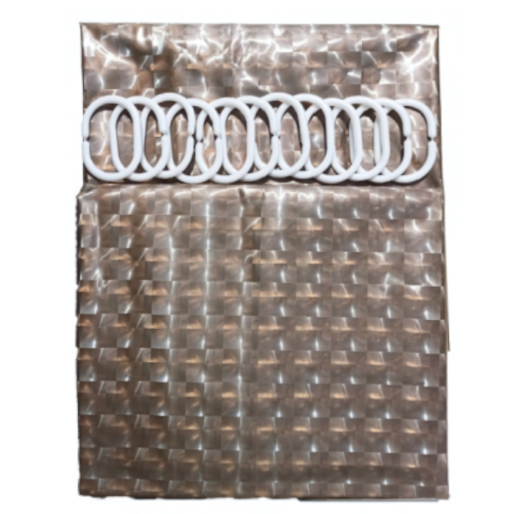 Штора для ванной комнаты ZALEL рисунок 3D с кольцами 180*180 состав 100% ЕVA коричневая ZL-FG-1001E