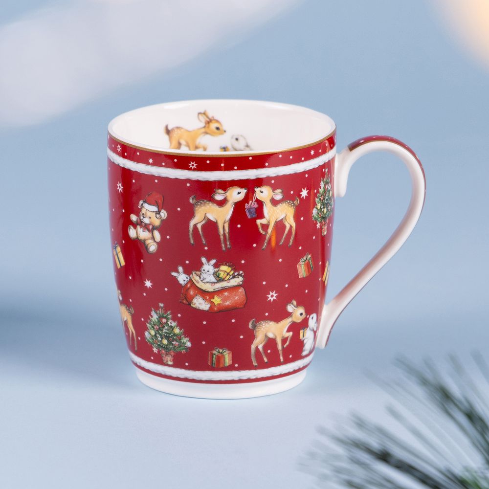 КРУЖКА LEFARD "С НОВЫМ ГОДОМ!" 300 МЛ КРАСНАЯ (КОР=36ШТ.)