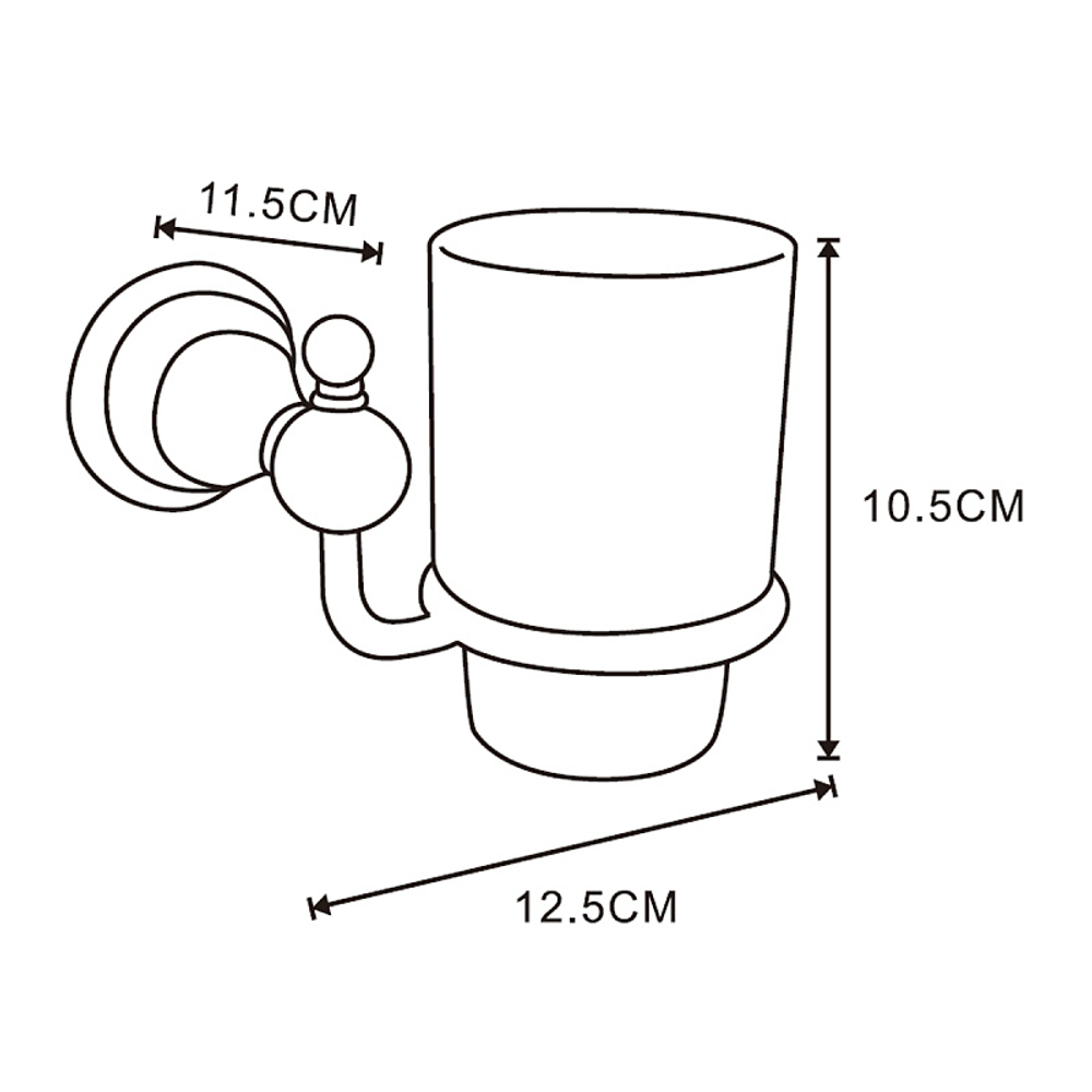 Стакан керамический Azario ELVIA подвесной, золото (AZ-91106G)