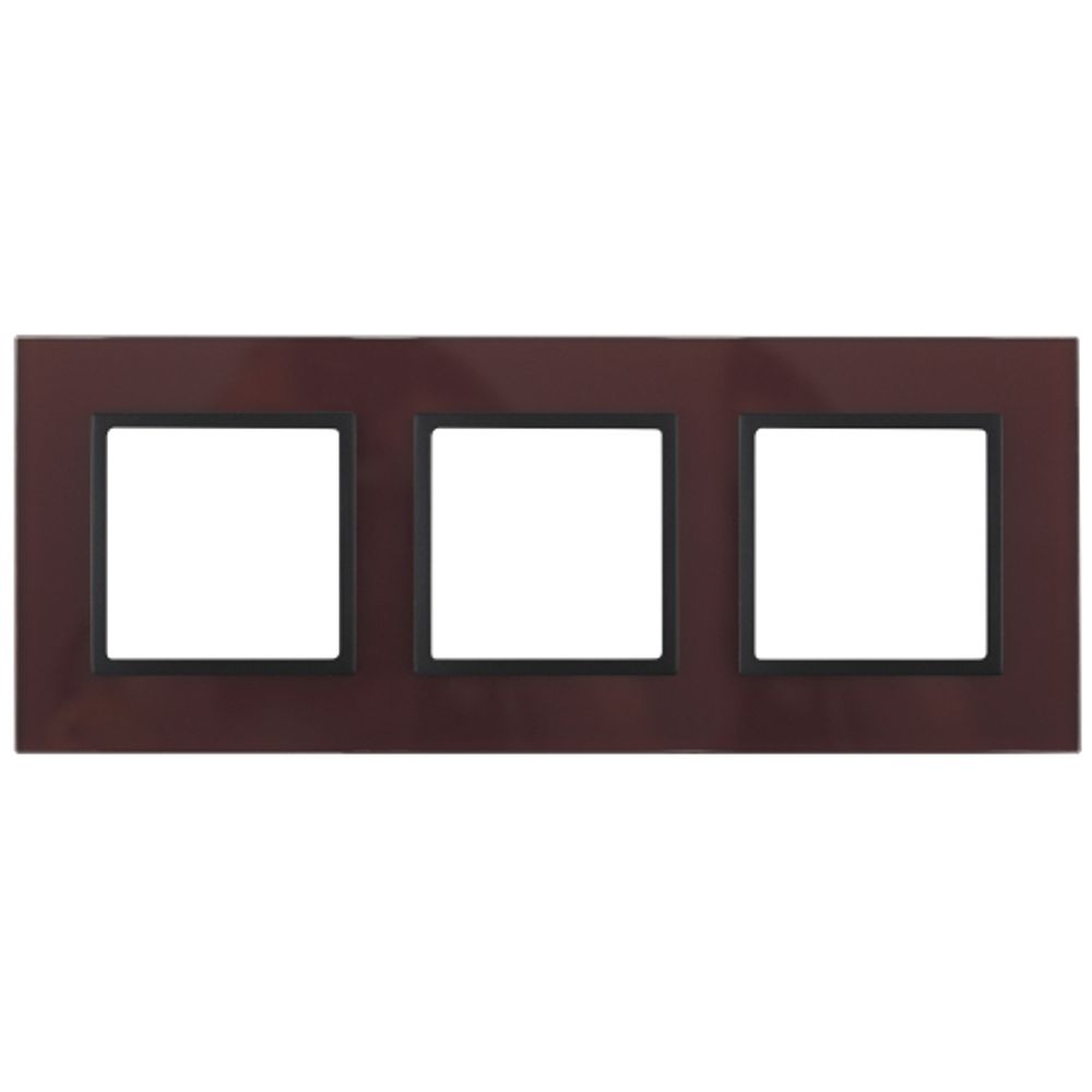 14-5103-25 ЭРА Рамка на 3 поста, стекло, Эра Elegance, бордо+антр