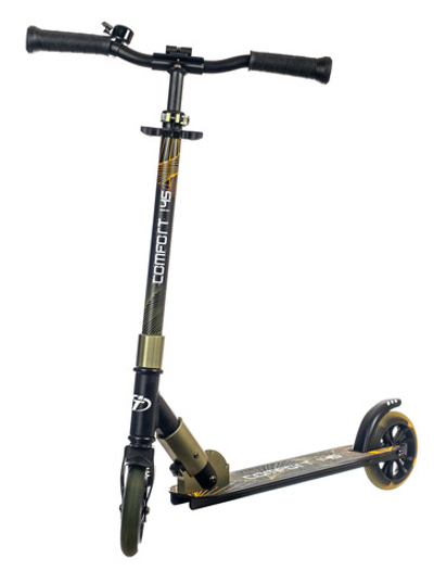 Детский самокат Tech Team ​145 Comfort Lux 2021 (5+) зелено-черный