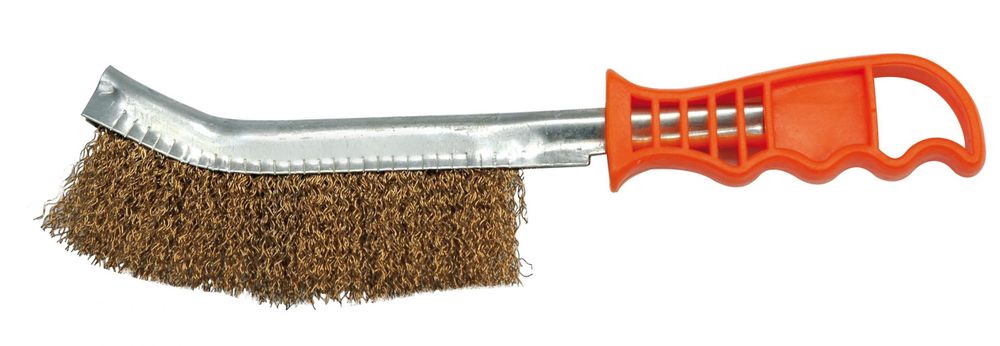 Щетка ручная с латун. щетиной и пластиковой ручкой "РОСОМАХА" (924003)