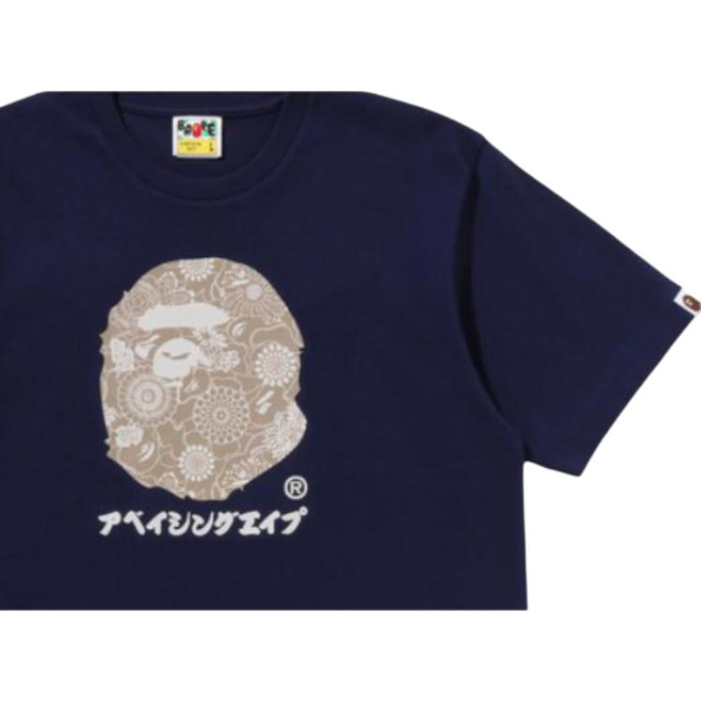 A Bathing Ape Bathing Ape Футболка Cotton Drop Shoulder Sleeve Moderate Straight Fit Summer 0zxtem345101q синий
