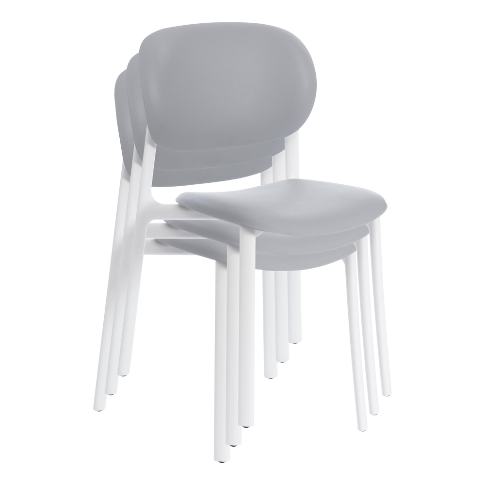 Стул ADORE (mod. XRB-1025) пластик, серый / белый (grey / white), 41 х 53 х 81,5 см