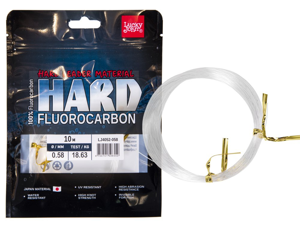 Леска моно. Lucky John FLUOROCARBON Hard 010/058