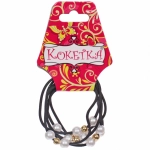 Резинки для волос 2шт «Грация», бусинки, микс 6цветов, d-5,5см