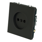 Розетка 1-местная с защитной шторкой (механизм), STEKKER, б/з, 250В, 16А, серия Эмили, RST16-5109-05, черный уголь, soft touch 49850