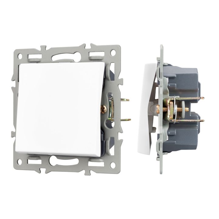 Механизм выключателя одноклавишный перекрёстный SWT-MKX1-PL-WH (250V, 16A) Arlight 043718