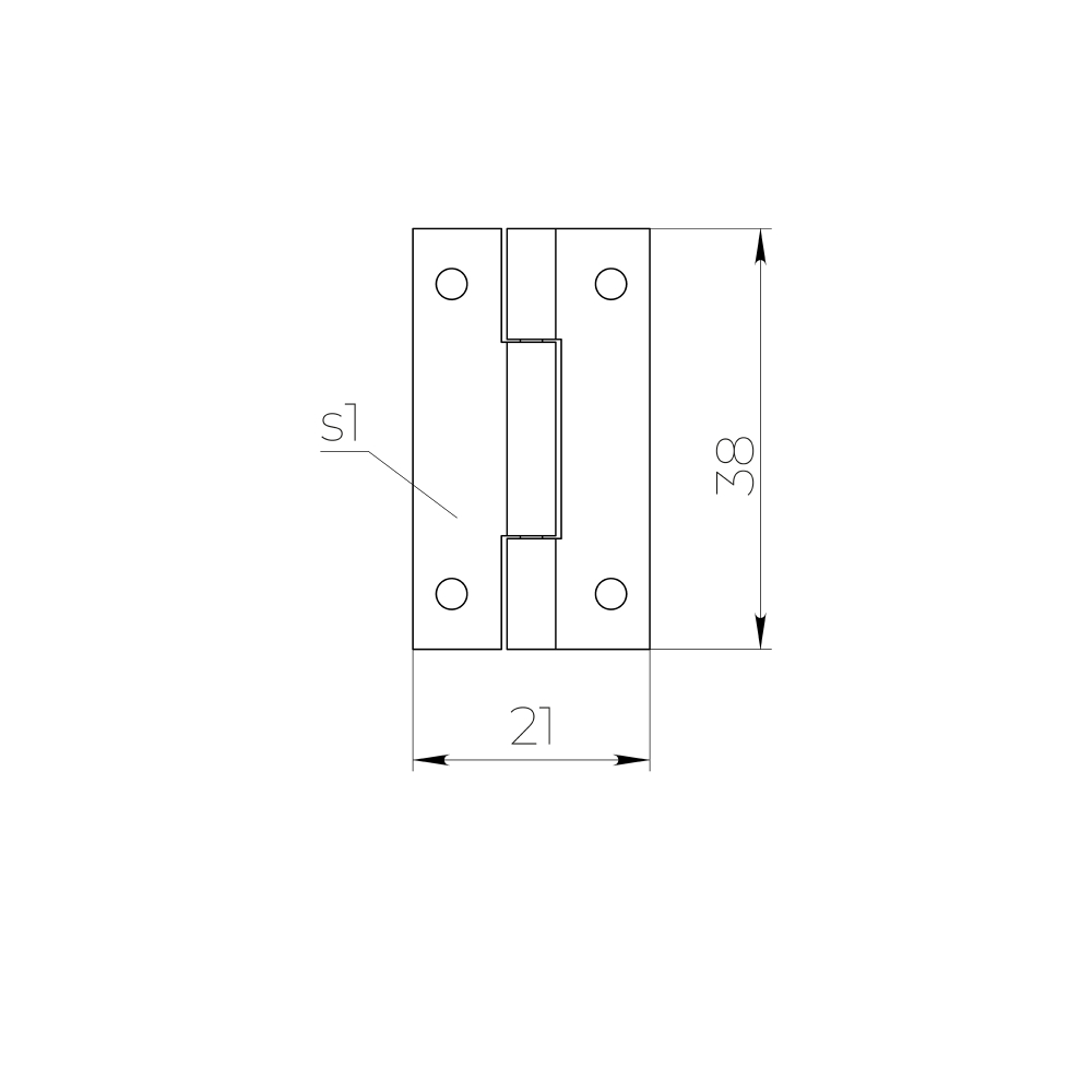Петля карточная универсальная LM/IN22x35x1U ZN цинк (2 шт)
