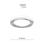 7728/112L MITRA LED SN 541 Светильник металл/акрил/серебро/прозрачный LED 112Вт 4000K D500 IP20 INFINITA