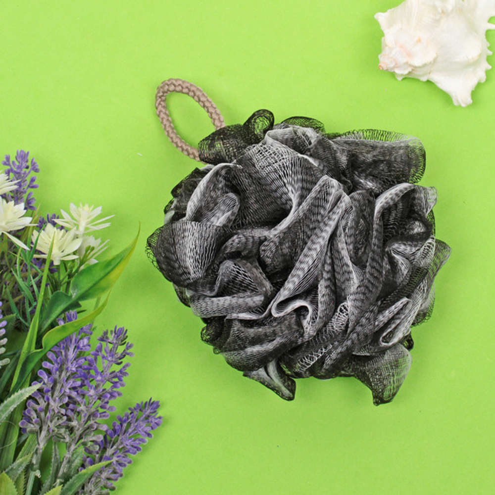 Мочалка нейлоновая «Premium - FAGORA», цвет белый / черный, 50гр (ZIP пакет)