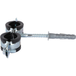 Хомут для труб двухвинтовой сдвоенный STOUT - 3/4" (25-29 мм, с шпилькой и дюбелем)