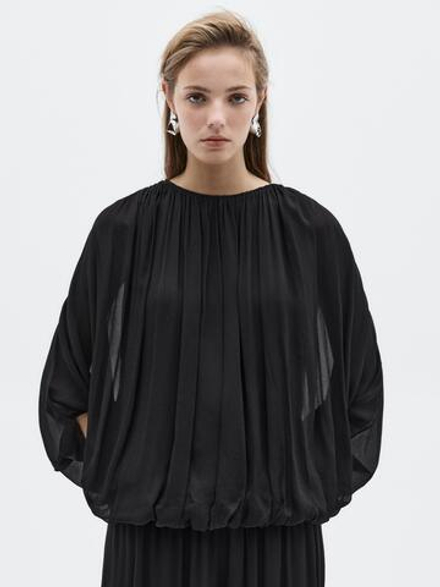 Massimo Dutti Струящаяся блузка - Limited Edition, черный