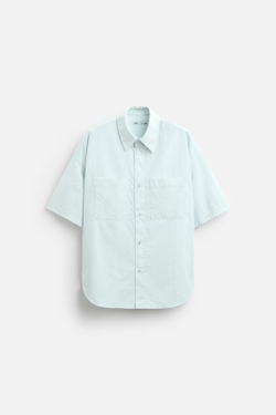 ZARA РУБАШКА ИЗ ВЫСОКОТЕХНОЛОГИЧНОЙ ТКАНИ, ГОЛУБОЙ