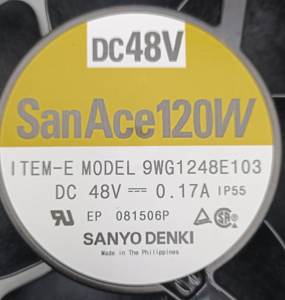 Вентилятор осевой Sanyo Denki 9WG1248E103 San Ace 120W DC 48v Unicarrires 150786 AA07A 120x120x38 мм